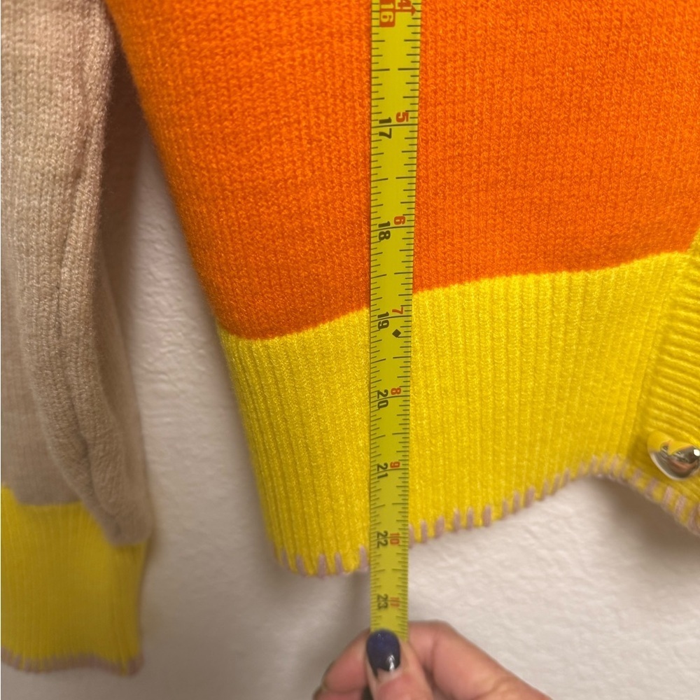 XO KIR by Kerri Rosenthal Colorblock Heart Cardigan Sweater - Picture 6 of 10